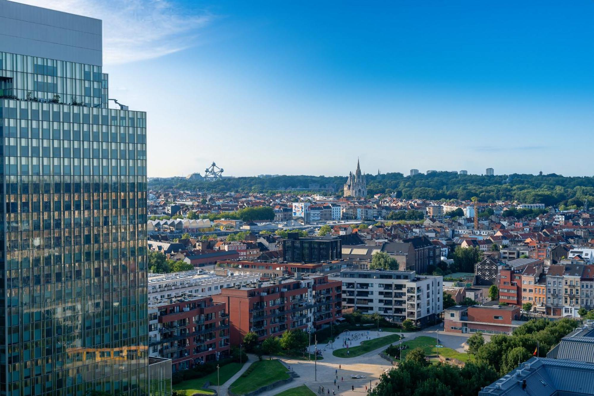 Studio Avec Vue Panoramique Et Parking Gratuit Brussel Buitenkant foto